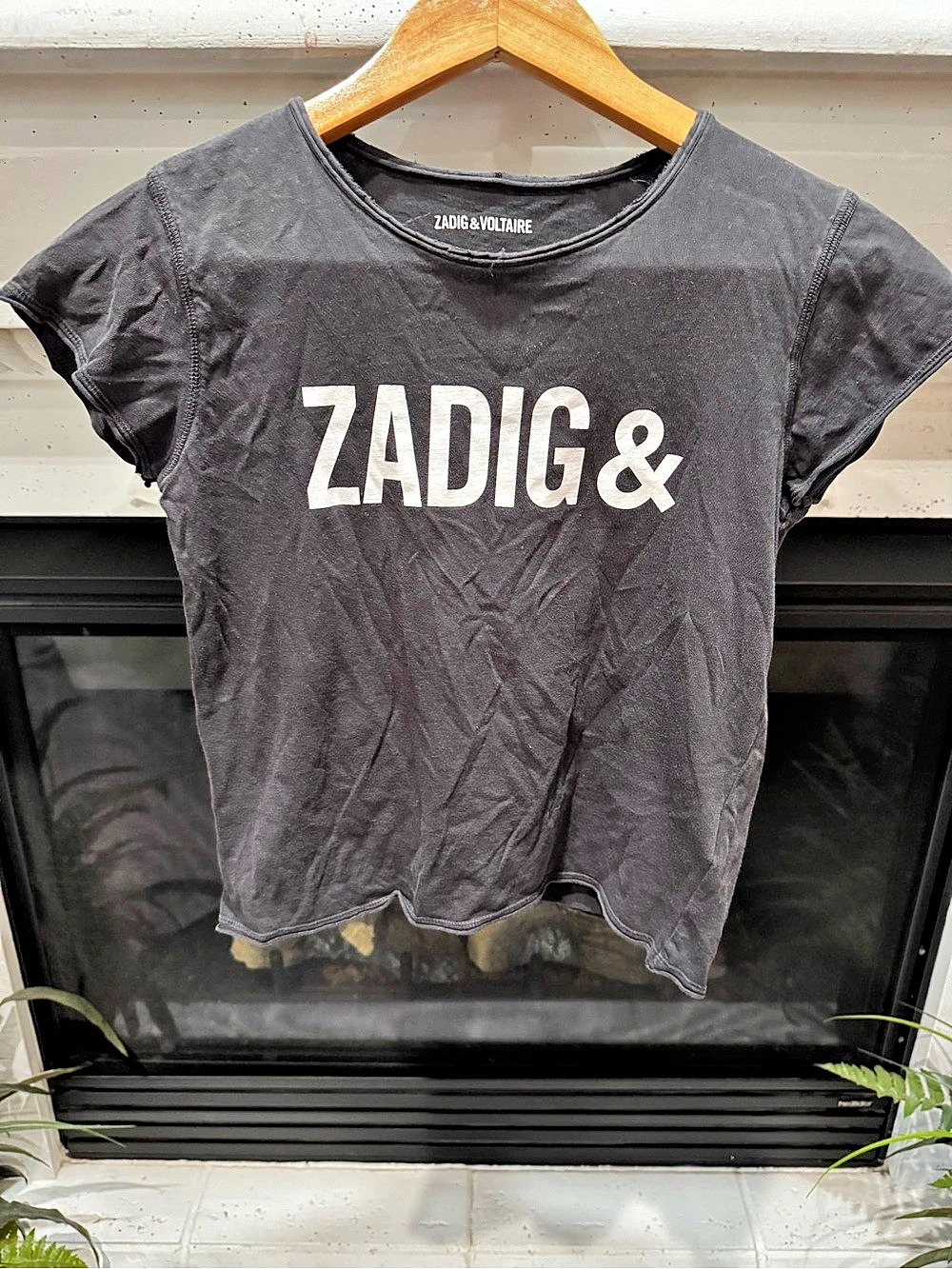 Zadig & Voltaire Amber T-Shirt Graphic Short Sleeve Tee Black XS